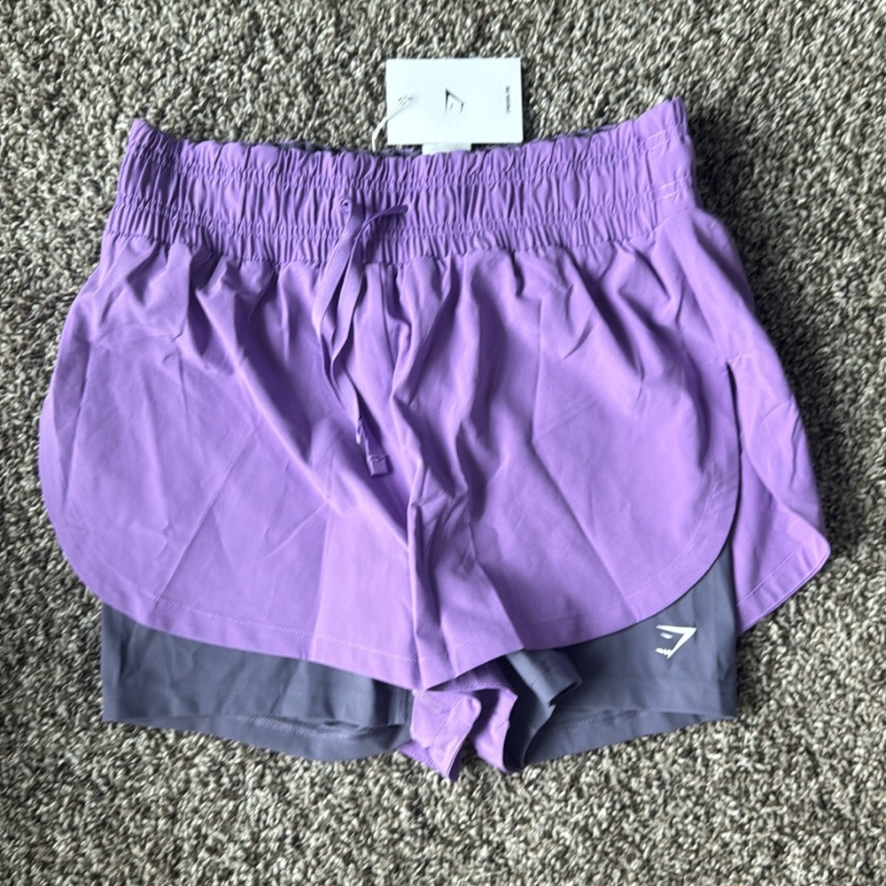 NWT Purple GymShark 2 in 1 shorts